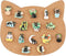 BENECREAT Cat Cork Board, 0.4inch Thick Wall Mounted Bulletin Display Board for Brooch Pin Storage, 7.8x6.7inch