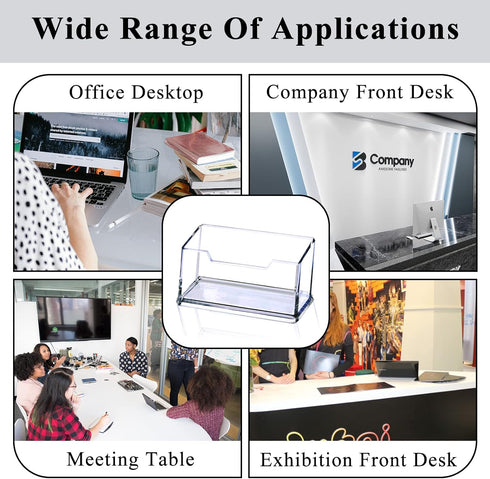 Clear Acrylic Business Card Holder, Desk Name Card Organizer Fits 50 Business Cards