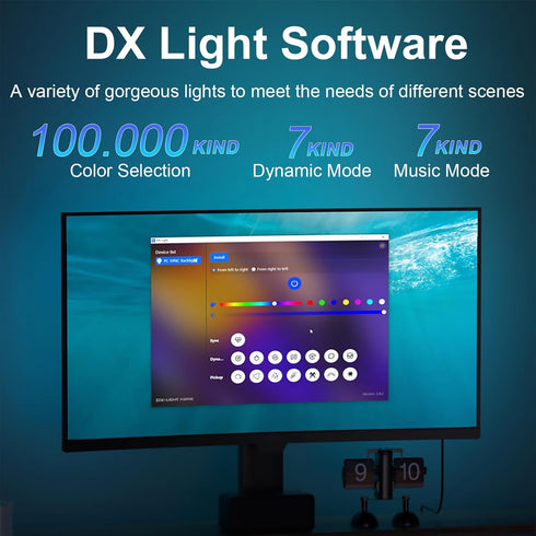 27-34inch DS Gaming Monitor Light, Backlight with Screen Color sync Effect for Computer Monitor, Compatible