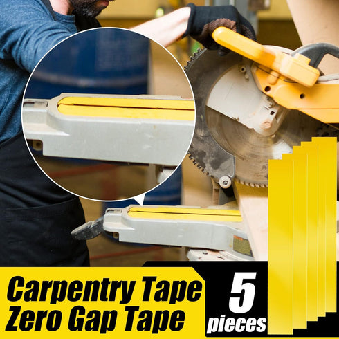 Zero Gap Woodworking Tape, PVC Self Adhesive Strips for Accurate Cuts on Miter Saw Table Saw, 2 x 14 Inch, Yellow (5