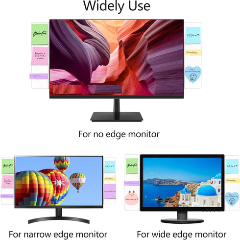 Yocoolfun 2 Pack Computer Monitor Memo Board for No Edge Monitors,Monitor Sticky Note Holder,Office Desk Decor