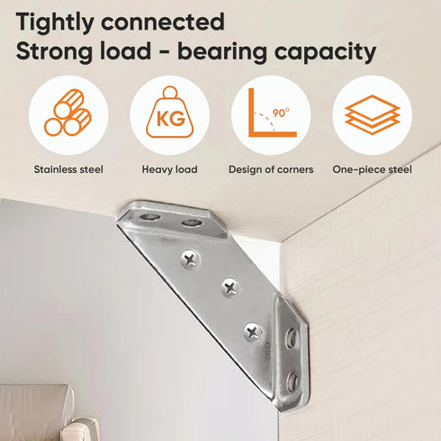 (20 140 Stainless Steel L Brackets for Wood Heavy Duty Corner Bracket, Angle Bracket, Corner Brace, L Brackets