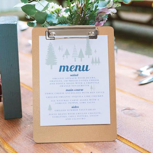 Mini Clipboards, 32 Pack 6" x 9" Small Clipboards, Wooden Mini Clipboards with Low Profile Clip, Hanging Loop