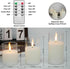 3Pack Flameless Candle in Glass, Flashing LED Pillar Real Wax Fake Candle with Remote Control and Timer, Battery