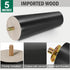 FoDau770 5 Inches, Set 4, 5/16" Black Rubber Wood Furniture Legs Straight Tapered Wood Feet Mid Century Sofa Legs