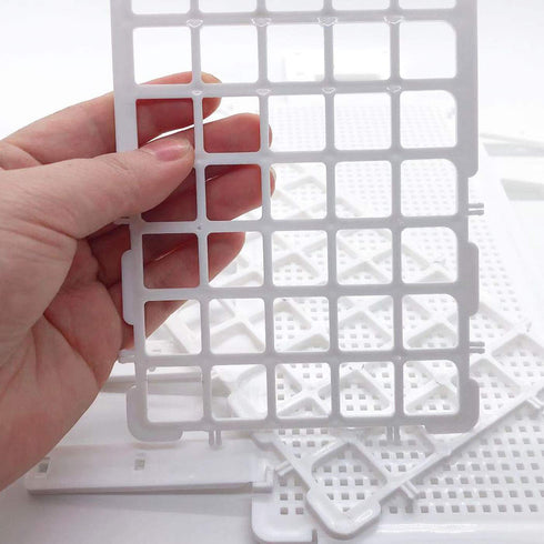 Plastic Test Tube Rack 2 Pack, 60 Holes Lab Holder for 17mm and Below Test Tubes, Detachable