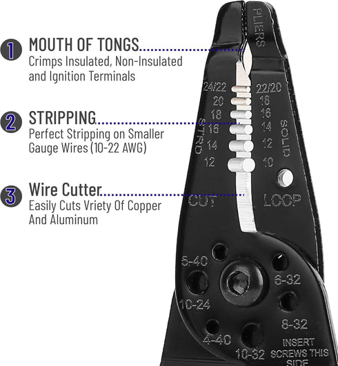 Mr. Pen Wire Stripper, 8 inch, Blue, Wire Stripping Tool, Wire Cutter Stripper for Stripping Wire