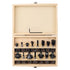 UTRUSTTO 1/4 Inch 15 1/4" Set Router Bits Shank Pieces, Tungsten Carbide Router Bit with Wood Box, for Professional