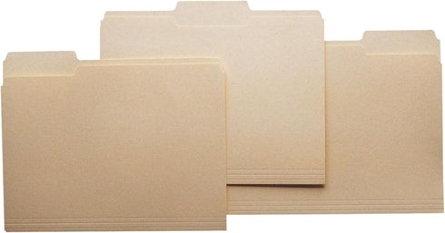 School Smart Manila File Folders, Legal Size, 1/5 Cut Tabs, Pack of 100