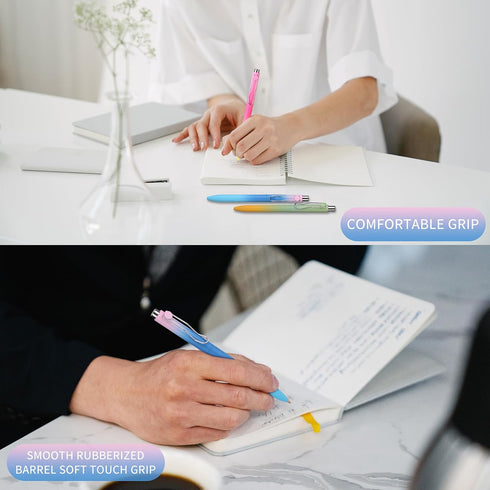 WY WENYUAN Cute Pastel Ballpoint Pens Bulk, Fine Point Smooth Writing, Black Ink Journaling Pens for Women & Men