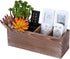 WuGeShop Wood Remote Control Holder - 4 Compartments Rustic Wooden Table Caddy for TV Remote, Phones, Stationery,