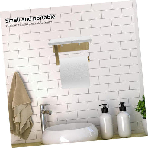 Stylish Wall-Mounted Marble Finish Paper Towel Holder for Effortless Bathroom Organization