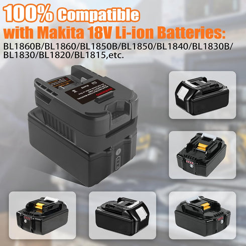 Adapter for RIDGID AEG 18V Cordless Tools, Fits Makita 18V Li-ion Battery Converter, Adapter Only