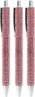 HOCE 3 Pcs Rhinestone Bling Metal Ballpoint Pens, 0.7mm Black Ink, Gift Pens for Christmas, Bridesmaid, Birthday