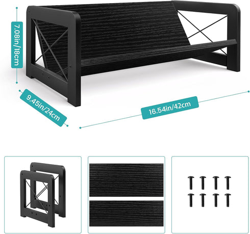 ELITEROO Desk Bookshelf, Small Book Shelf, Wooden Desktop Bookcase, Tilting Table Top Bookshelf for Home Office