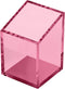 OfficeGoods Pink Acrylic Pen & Pencil Holder - Modern Trapezoid Design Desk Organizer for Home or Office with Metal Base