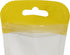 (100, 2.36 inch 10.63 inch) Clear Window Half Yellow Plastic Resealable Bags with Butterfly Hang Hole for Jewelry