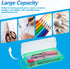 Caeuiciw 10 Packs Plastic Pencil Box Stackable Pencil Case Bulk Crayon Box with Snap Tight Lid Plastic Brush Painting
