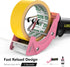 Rapid-Replace Packing Tape Dispenser Gun with Tape and Extra Blade, 2IN(50mm) Lightweight Ergonomic Industrial Handheld Heavy Duty Tape Cutter for Carton, Packaging and Box Sealing, Pink by LDS Industry