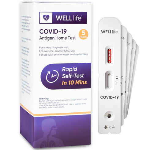 WELLlife Covid-19 Antigen Home Test, Covid Home Test, 5 Tests, FDA Authorized