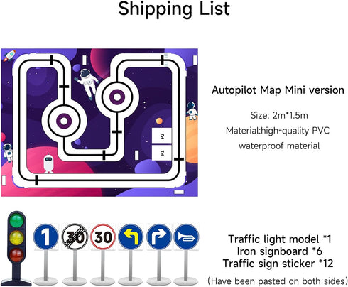 Yahboom 2m*1.5m AI Vision Autonomous Driving Sandbox Map Tracking Unmanned Robot Car Model Training with Traffic Light