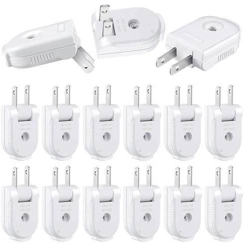 15 Pcs Extension Cord Replacement Plug, 2 Prong 125V 15A Male Power Plug, Rotatable Electric Plugs for Small Appliances