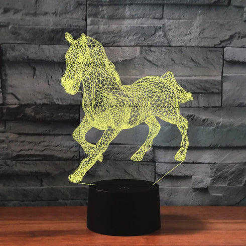 3D 16 Night Light for Kids Horse Led Lamp with Remote Control Color Changing Xmas Birthday Gift for Child