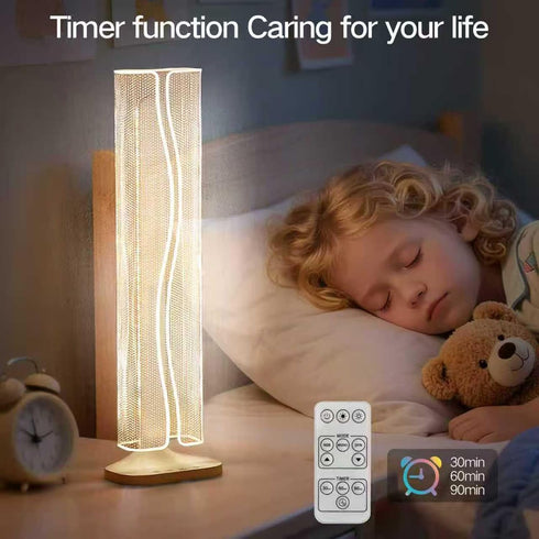 Yunseity Modern Table Lamp Night Light Bedside Lamp with Remote Control RGB Color Changing Adjustable Brightness USB