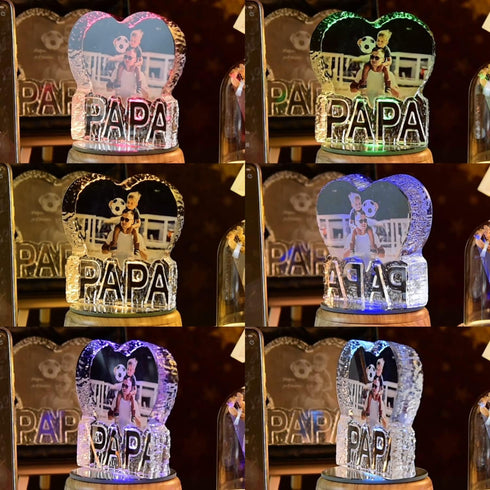 2D Crystal Sleep Light, Personalized Gift with Custom Photo, Night Light Gifts USB Low Power Lamp for Birthday