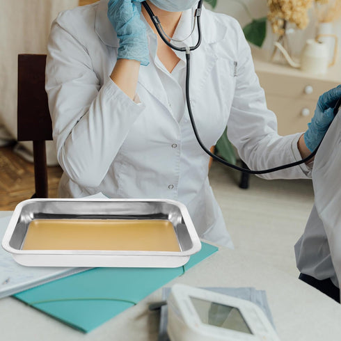 Hemoton Stainless Steel Dissection Tray, Anatomy Wax Tray, Lab Medical Dissecting Pan Tool