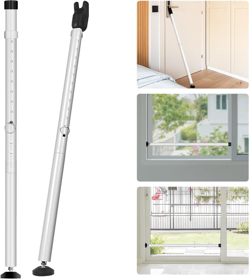 JSungo 2-in-1 Sliding Door Security Bar, Upgrade Door Stoppers Security, Heavy-Duty Door