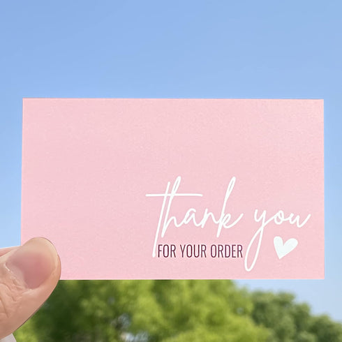 RXBC2011 Package Pack 100 Thank you for your order Card Thank you Cards Insert for online business of pink