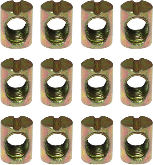 RLECS 12pcs M8 Pozidriv Slotted Barrel Nuts Cross Dowels Slotted Nuts Horizontal Hole