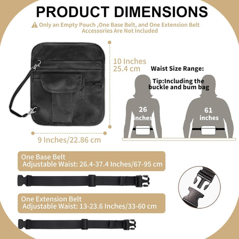 26.4-61Inch Server Apron with Adjustale Strap,Restaurant Waitress Accessories Bag with Pockets for Hotel Bar(Inc Strap