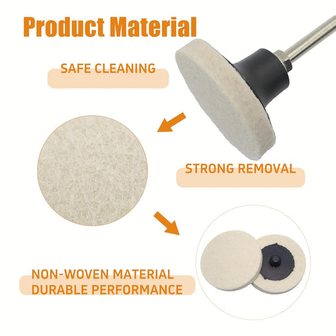 2 inch 2inch 15 Pack, DGTAB15C1 Merryland Wool Quick Change Disc for Die Grinder, Polishing Buffing Pad Wool Fabric