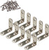 Yamlnke 10 Pack L Shelf Bracket, 90 Degree Stainless Steel Corner Brace Sets,