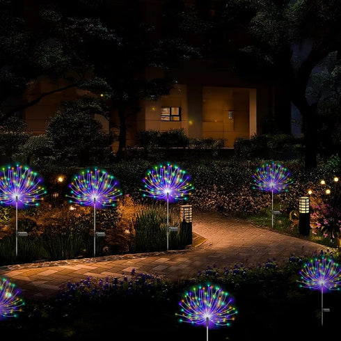 2PACK Solar Firework Lights, 150LEDs Waterproof with 8 Lighting Modes for Garden Decoration, Yard, Pathway, Christmas,