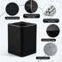Metal Pen Holder for Desk Square Aluminum Desktop Organizer and Makeup Brush Holder Storage Box for Office, School, Home, and Kids, Non-slip silicone 4×3.15inch (Black) by RQB