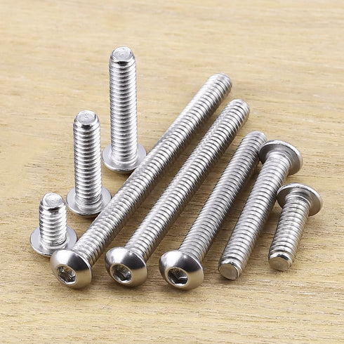 #10-24 x 1-1/2" (50 PCS) Button Head Socket Cap Bolts Screws - 304 Stainless Steel 18-8, Allen Hex Drive