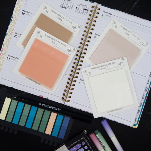 Pastel Transparent Sticky Notes, 4 Pads 3X3 Inch See Through Annotating Sticky Notes for Annotating, Bible Journaling Supplies, Office School Supplies, 50 Sheets/Pad