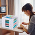 Juexica 2 Pack Scrapbook Paper Organizer - 12.6 x 12.6 x 11 Inches, 5 Tier Stackable File Organizer for Home Office