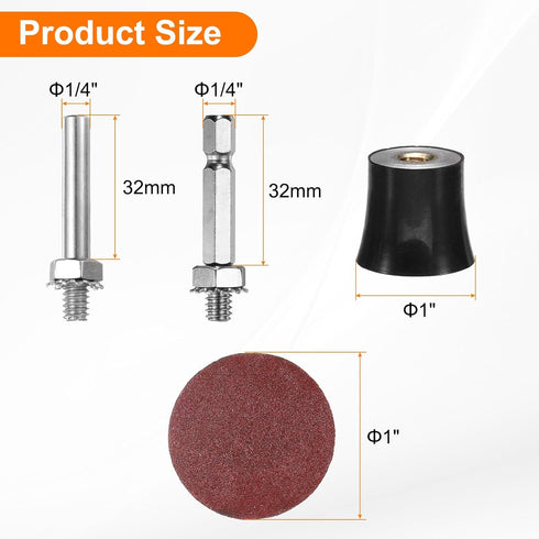 23pcs Set 1" 1/4" 240 HARFINGTON Quick Change Discs Roll Lock Sanding Discs with Shank Pad Holder Grit Surface