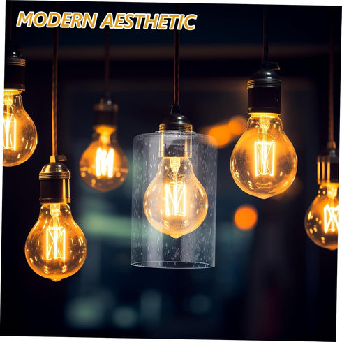 Clear Bubble Glass Lampshade Cylinder Replacement for Floor and Pendant Lights Transparent Decorative Shade with Smooth