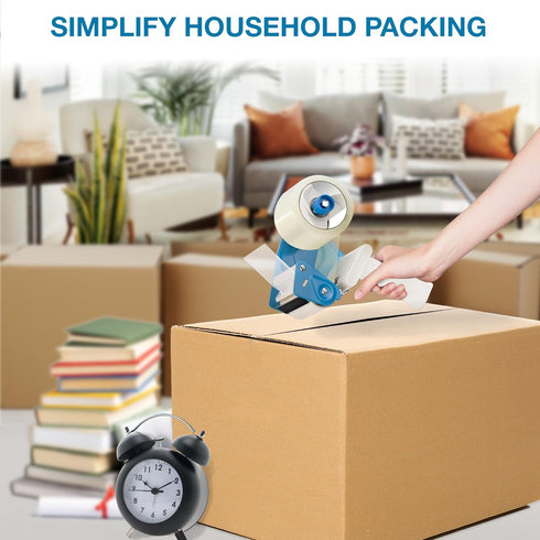Perco Packing Tape Dispenser Gun, Fits 1.88-Inch Tape Rolls, 3-Inch Inner Core - Blue for Retail, Home, Office