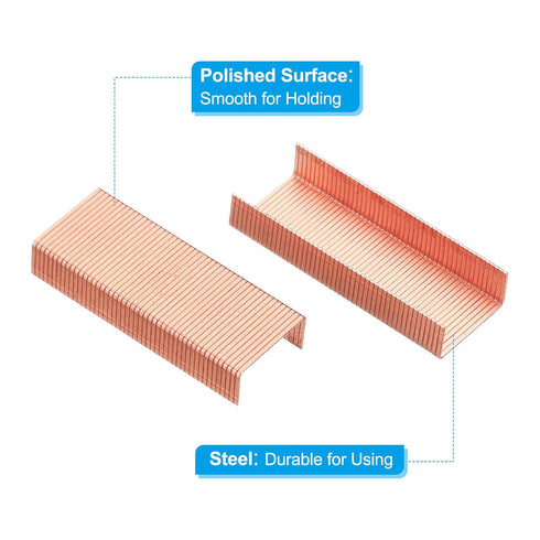 PATIKIL 24/6 Staples, 2000 Pcs, Jam Free Sharp Chisel Point Stapler Refill for Desktop Stapler, Rose Gold
