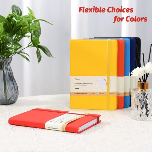 SUIN Hardcover Journal Notebooks - 6 Packs A5 Lined Journals, 200 Pages, 8.2 x 5.5 inch, Classic Ruled Notebooks