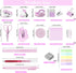 Mini Office Supply Kit, Pink Mini Stapler with Staples and Tape Dispenser Set, Mini Stationary Kit includes Sticky Notes Index Tabs Highlighters Gel Pens for Office & School Annotating Books (Pink) by YUMOONI