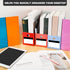 Jutom 32 Pcs Magazine File Holder Set, Colored Foldable Desk Organizer with White Label Stickers, Cute Cat Design