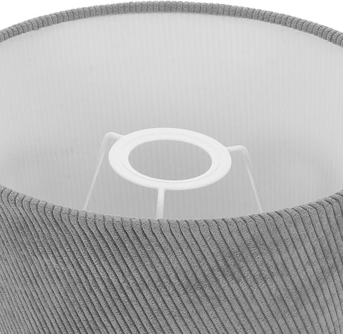 18.5cm HEMOTON Gray Fabric Lampshade for Table and Floor Lamps, Modern Replacement Light Cover with Diameter, Suitable