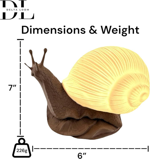 Delta Loom 15 Dimmable Glowing Snail LED Table Lamp - USB Powered, Color Changing Modes, Night Light with Switch - Warm